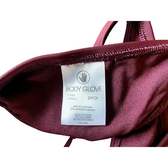 BODY GLOVE, SIZE S, G STRING, BIKINI BOTTOM, BURGUNDY - Picture 3 of 3